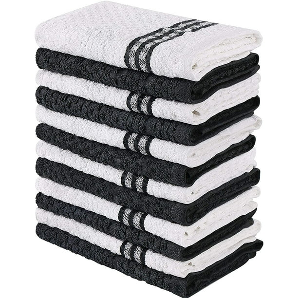 Pack of 12 Grey Utopia Towels Kitchen Towels Tea Towels and Bar Towels, 15 x 25 Inches 100% Ring Spun Cotton Super Soft and Absorbent Dish Towels 